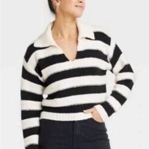 Universal Thread Striped V-Neck Sweater